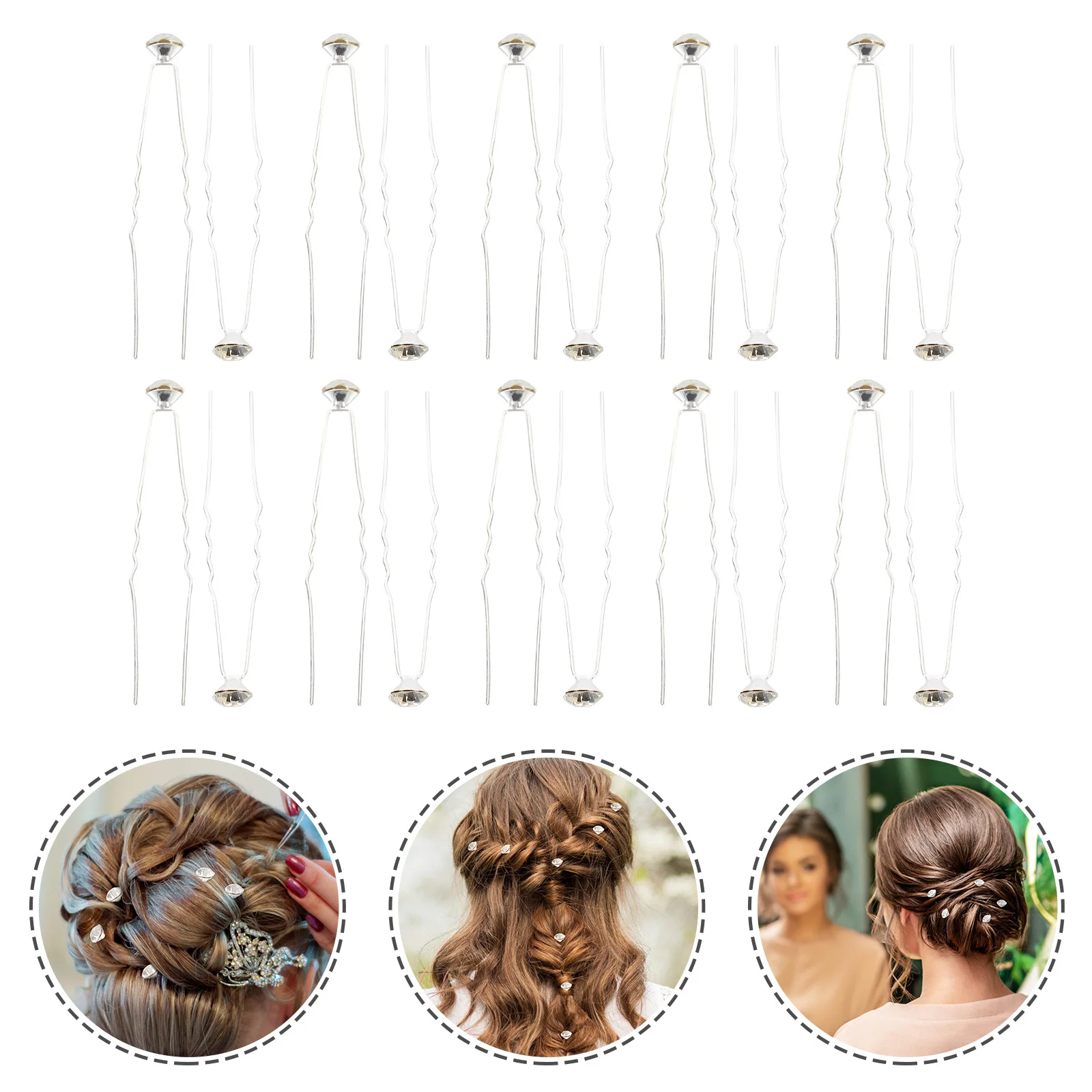20 قطعة دبوس الشعر على شكل دبوس الشعر للنساء الفرنسية تويست العقدة دبوس الزفاف حفل زفاف عصا الشعر دبابيس الشعر اللؤلؤ الزخرفية #1