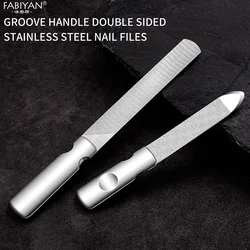 Stainless Steel Nail File Finger Toe Nail Care Double Sided Sanding Tools Manicure