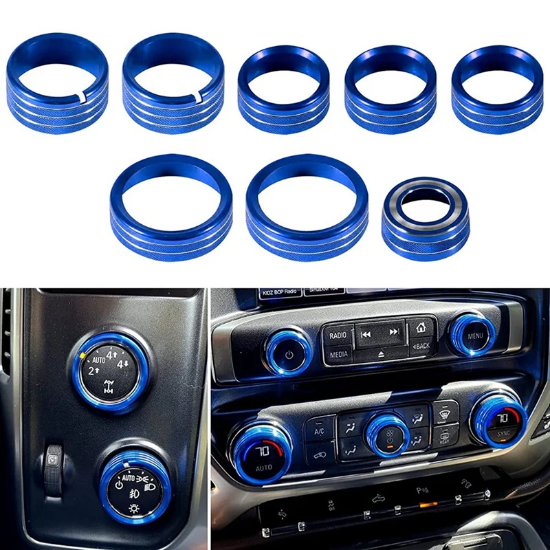 Air Condition Switch Button Radio AC Knobs Switch Cover Button Trim For Chevy Silverado GMC Sierra 2014-2018