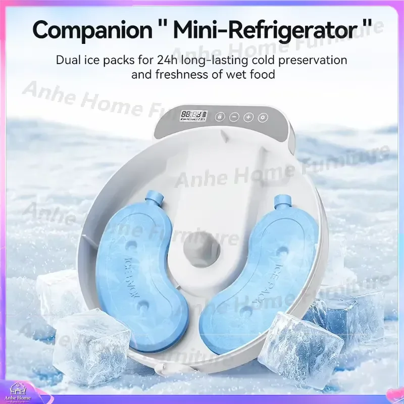 Automatic Pet Feeder for Wet and Dry Food 4 Meals Daily Wireless Smart Kibble Dispenser Cat Dog Feeder with Timer LCD Display