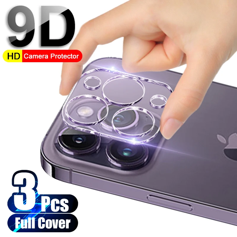 3Pcs 9D HD Camera Lens Protector Glass For iPhone 16 15 14 13 12 11 Pro Max 16 Plus Back Lens Protective Tempered Glass Film