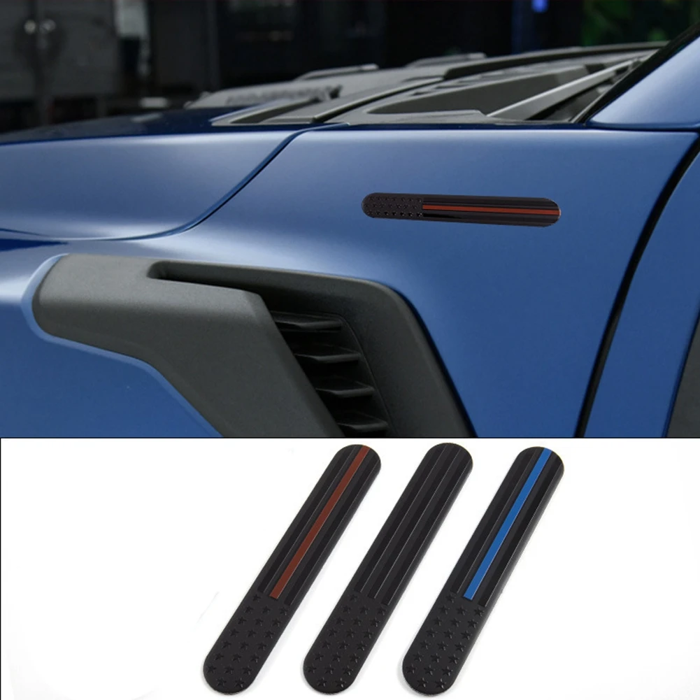 

2pcs Car Bumper Decal Long Strip Flag Logo Decorative Decals For SUV Truck Motorcycle Stickers Black Accessories