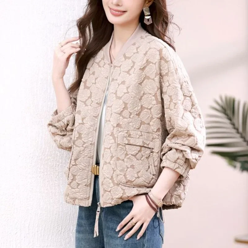 Female Baseball Aviator Coats Spring Autumn Loose Graphic Women's Bomber Jackets Vintage Cheap Modern Clothing Promotion Elegant