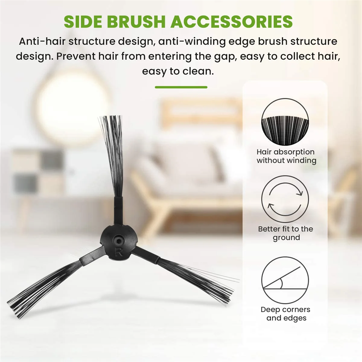 فرشاة جانبية لمكنسة كهربائية Ecovacs ، روبوت كنس ، CR120 ، CEN540 ، X50 ، 6 من من من الخارج