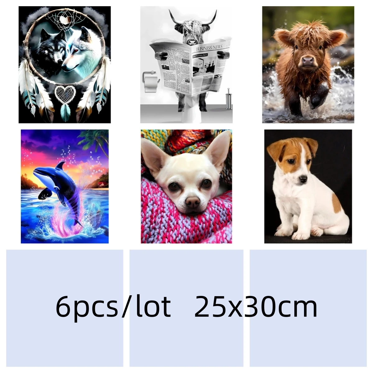 

6pcs/lot DIY Diamond Painting Canvas Size 25x30cm Full Round Clearance Mosaic Embroidery Cross Stitch Rhinestone Home Decor Gift