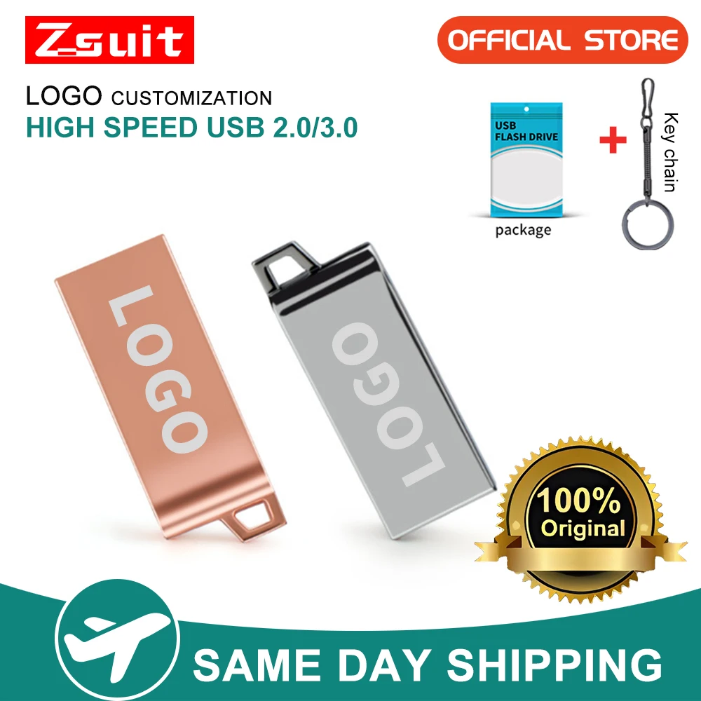 

ZSUIT CXFK 3.0 Металлический USB-накопитель 64 ГБ Pen Drive 4 ГБ 8 ГБ 16 ГБ U-диск 32 ГБ Память 128 ГБ USB-накопитель Пользовательский логотип