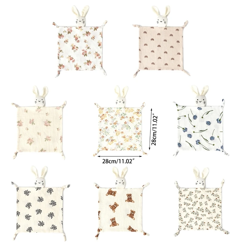 Beruhigt Beschwichtigungstuch, Lätzchen, süßes Kaninchen, Kuschelspielzeug, Schlafpuppe für Neugeborene