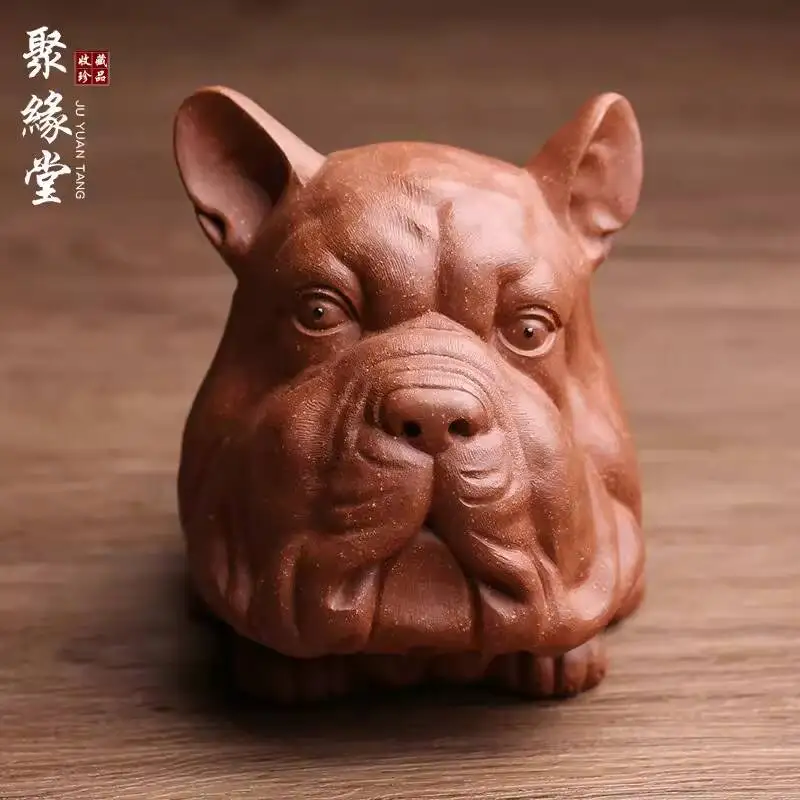 Year Of The Tiger Gift: Yixing Purple Clay Pet Ornament, Dog Symbolizing Wealth, Masterfully Handcrafted, Can Be Used For Play,
