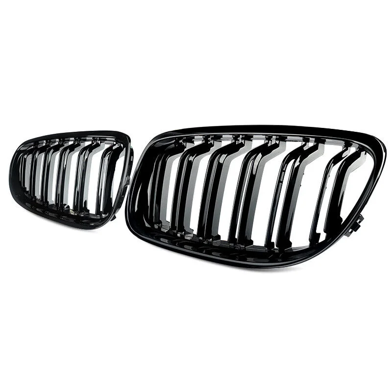 

Gloss Black Single Slat Double Line Front Bumper Grill Kidney Grille for BMW 3 Series 4 Door E90 E91 LCI M3 2009-2012 Facelift