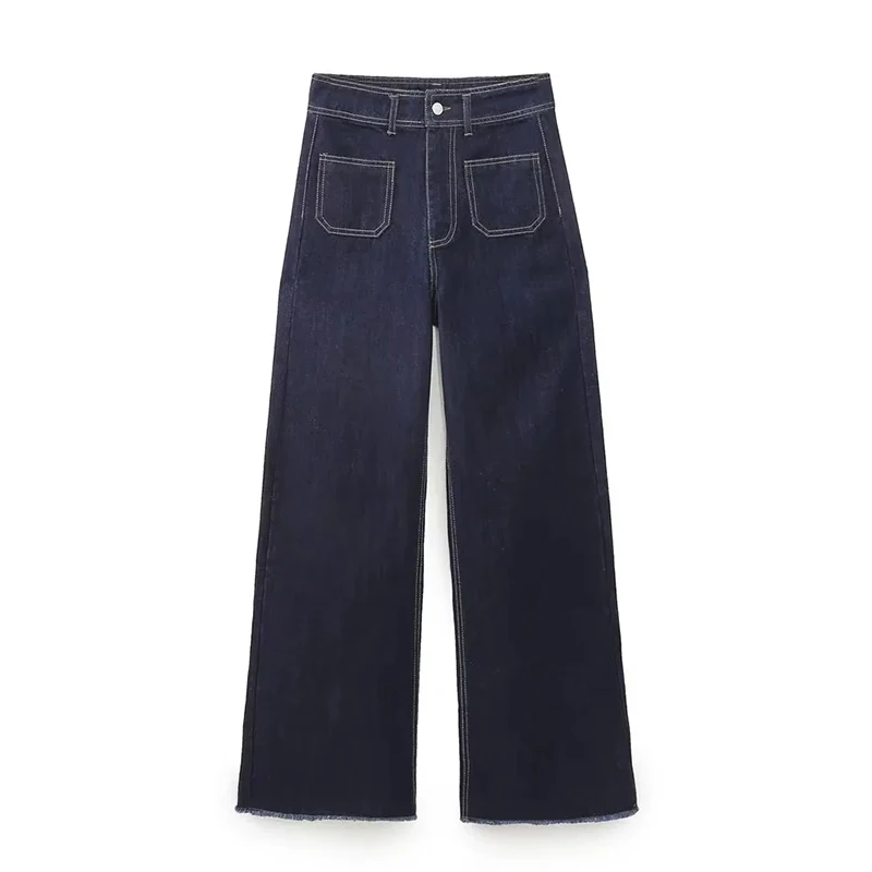 Pantalones vaqueros informales de cintura alta para mujer, Pantalones vaqueros de pierna recta, pantalones vaqueros de longitud completa que