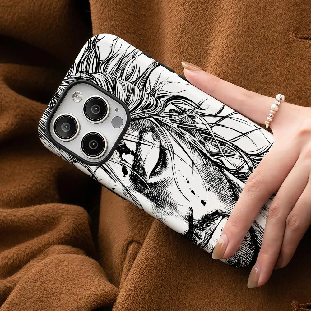 

Vagabond Manga Phone Case For Samsung Galaxy S25 24 23 22 Ultra Plus A56 36 26 Glossy HD Double-Layer Hard Shell