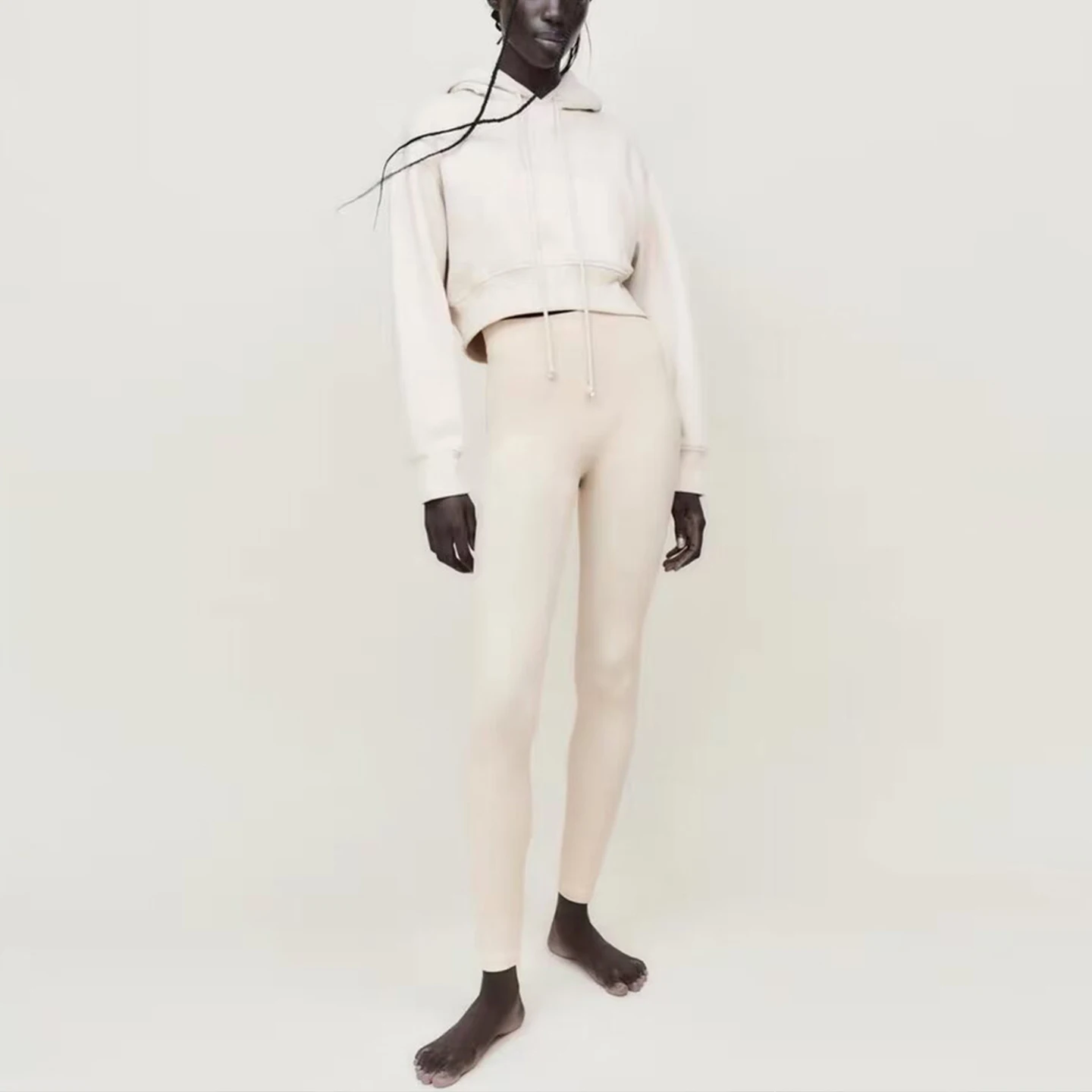 Felpa in puro colore 2025 Autunno delle nuove donne Faionable Versatile Abbigliamento quotidiano Z Loose Fit Lungo Sve Cerniera Lunghezza ort