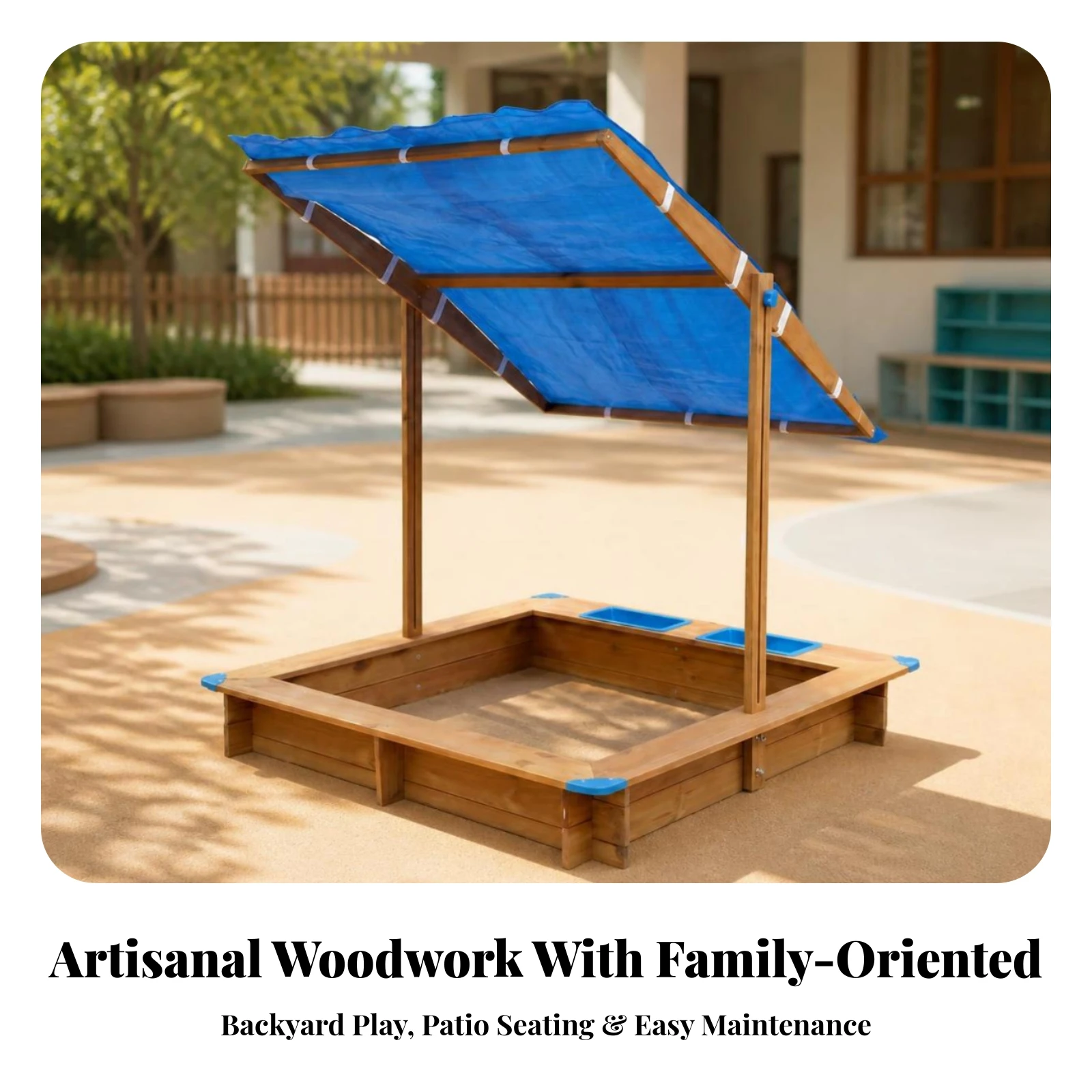 Wooden Sandbox with Canopy Weather-Resistant Wooden Sandpit with Roof Sandbox with Canopy Long-Lasting Toy Safe for Children