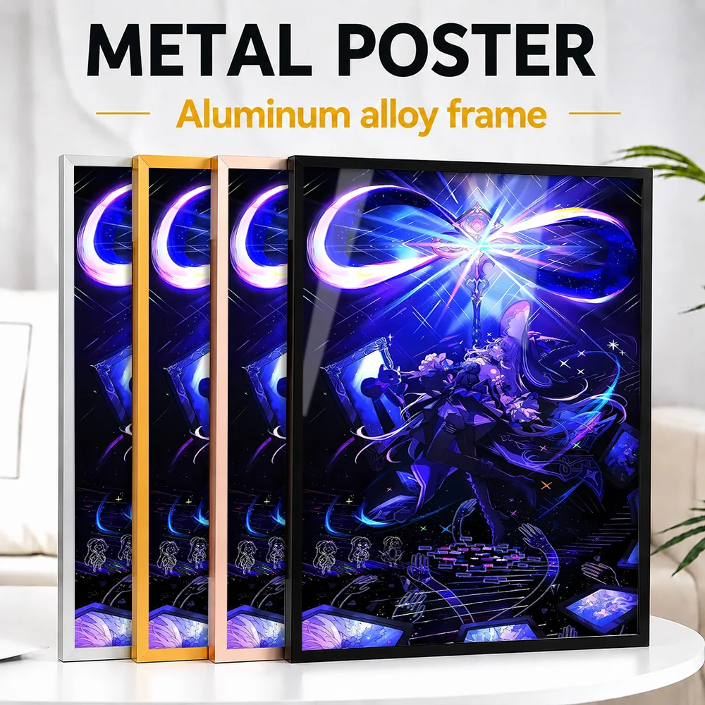 Honkai Star Rail Game Framed Metal Poster Personalized Photo Dynamic Character Style Wall Art For Studio Memorable Player Gift