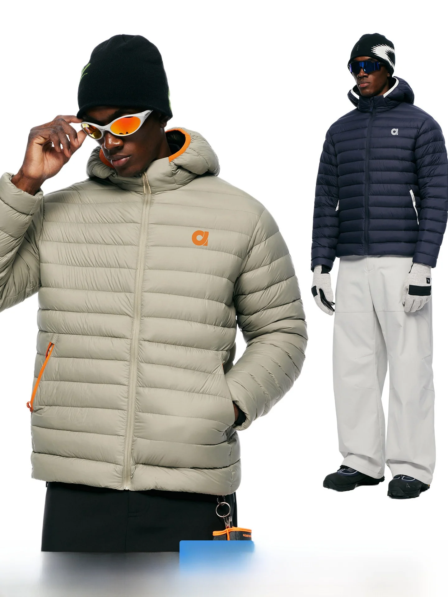 ARTANNIE Winter American Style Hooded Ribbed down Jacket Men Outdoor Lightweight Outdoor Casual Fashion Waterproof Nylon