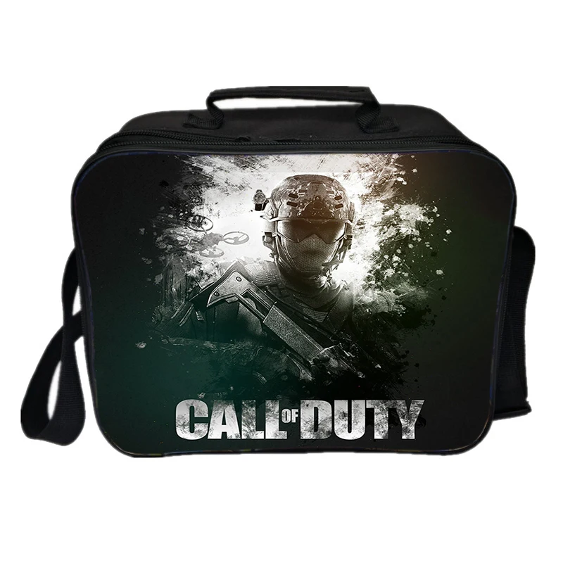 Call of Duty Warzone Lunch Box Picnic Travel Portable Food Storage Thermal Food Bag Handle Insulation Lunch Bag for Students