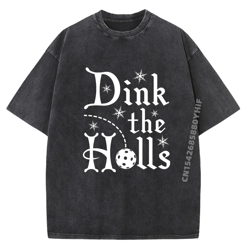 

Мужские топы Pickleball Dink The Halls Мужская одежда Футболка с графическим принтом Футболки с групповым принтом Минималистичная стираная одежда