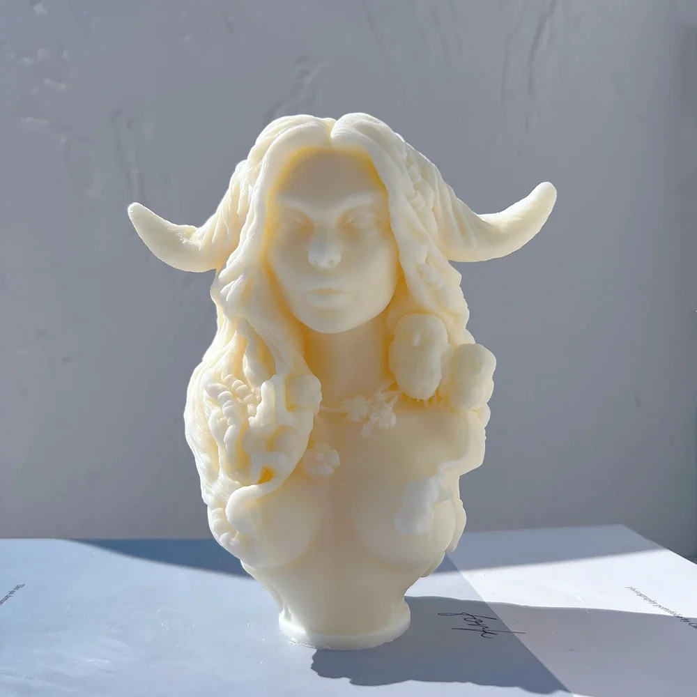 Greek Art Woman Sculpture Wax Tool Lady Statue Candle Mold Goddess Bust Silicone Molds