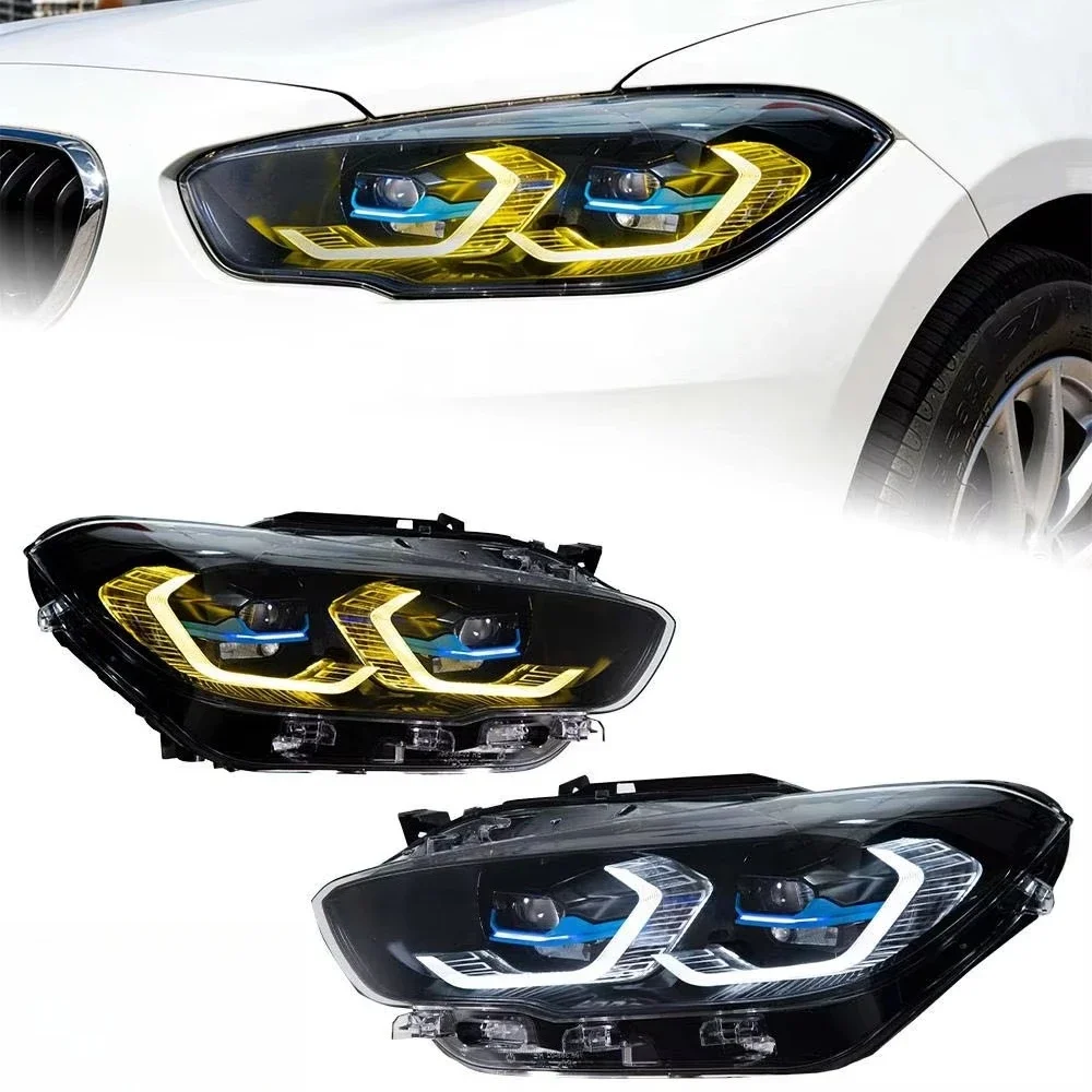 CREULI M4 LED Headlights for BMW F20 2015-2018 Dual Color Angel Eyes DRL Projector Plug & Play Laser Style Vehicle Lighting