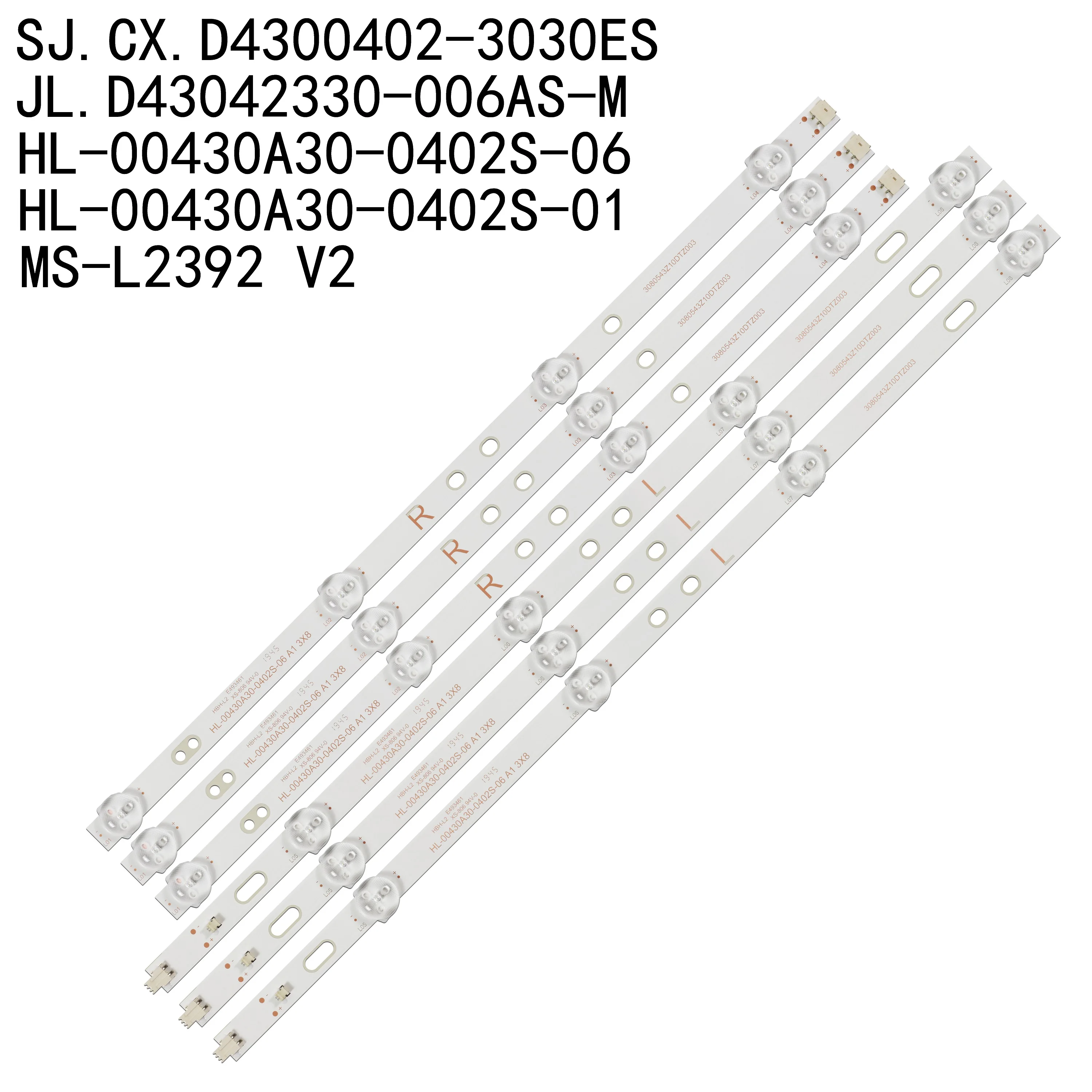 

30Pcs/Set LED Strip LE4319 LED-4328T2 PANEL-CX430DLEDM T-CON-ST4251B01-1-XC-7 MS-L2392 V2 PTV43SN04Y JL.D43042330-006AS-M