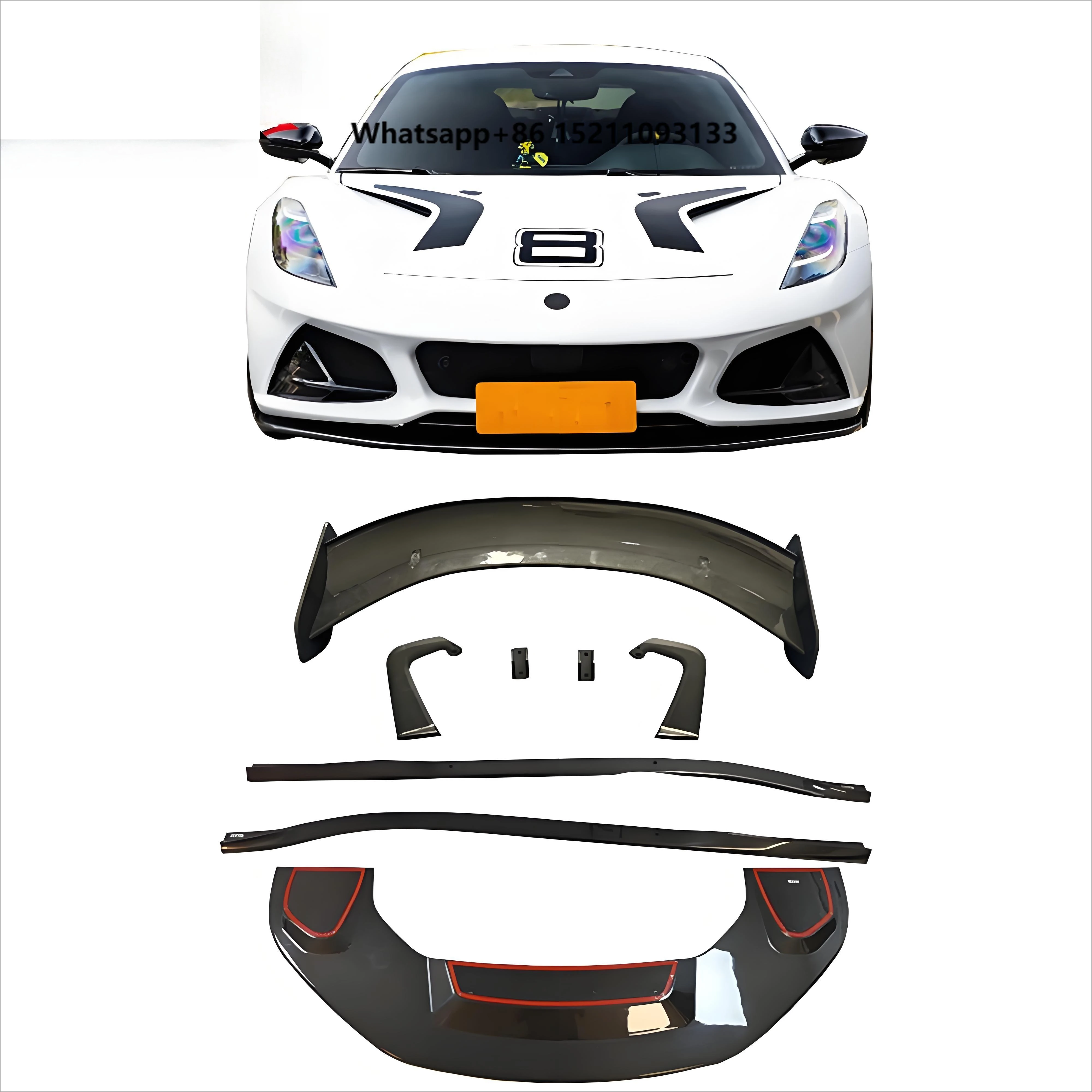 Dry Carbon Fiber Front Lip Bumper Side Skirts Rear Diffuser Car Wing for Lotus Emira Upgrade GT4 Style Body Kit