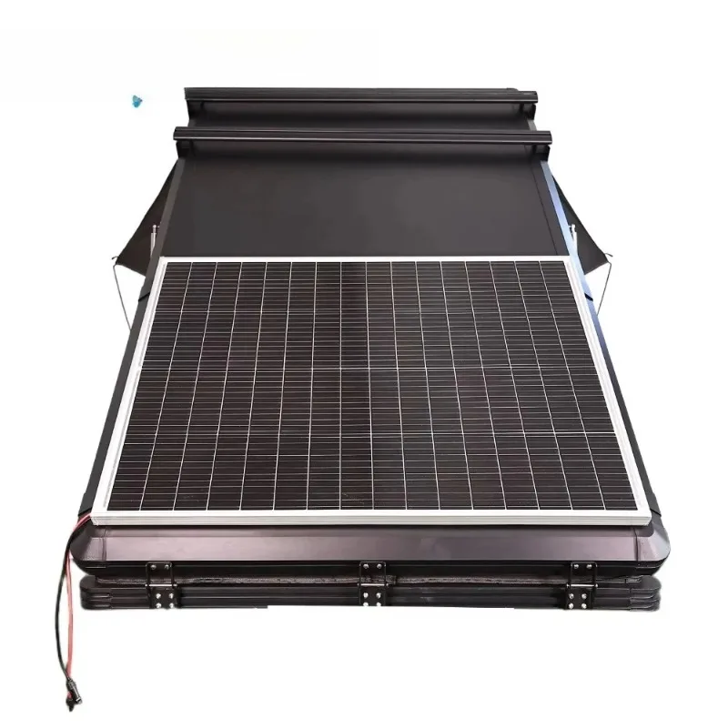 Factory OEM 1.4m Aluminum Roof Tent OEM Shell Car Roof Top for Offroad Camper Van Rooftop Tent with Solar Panel
