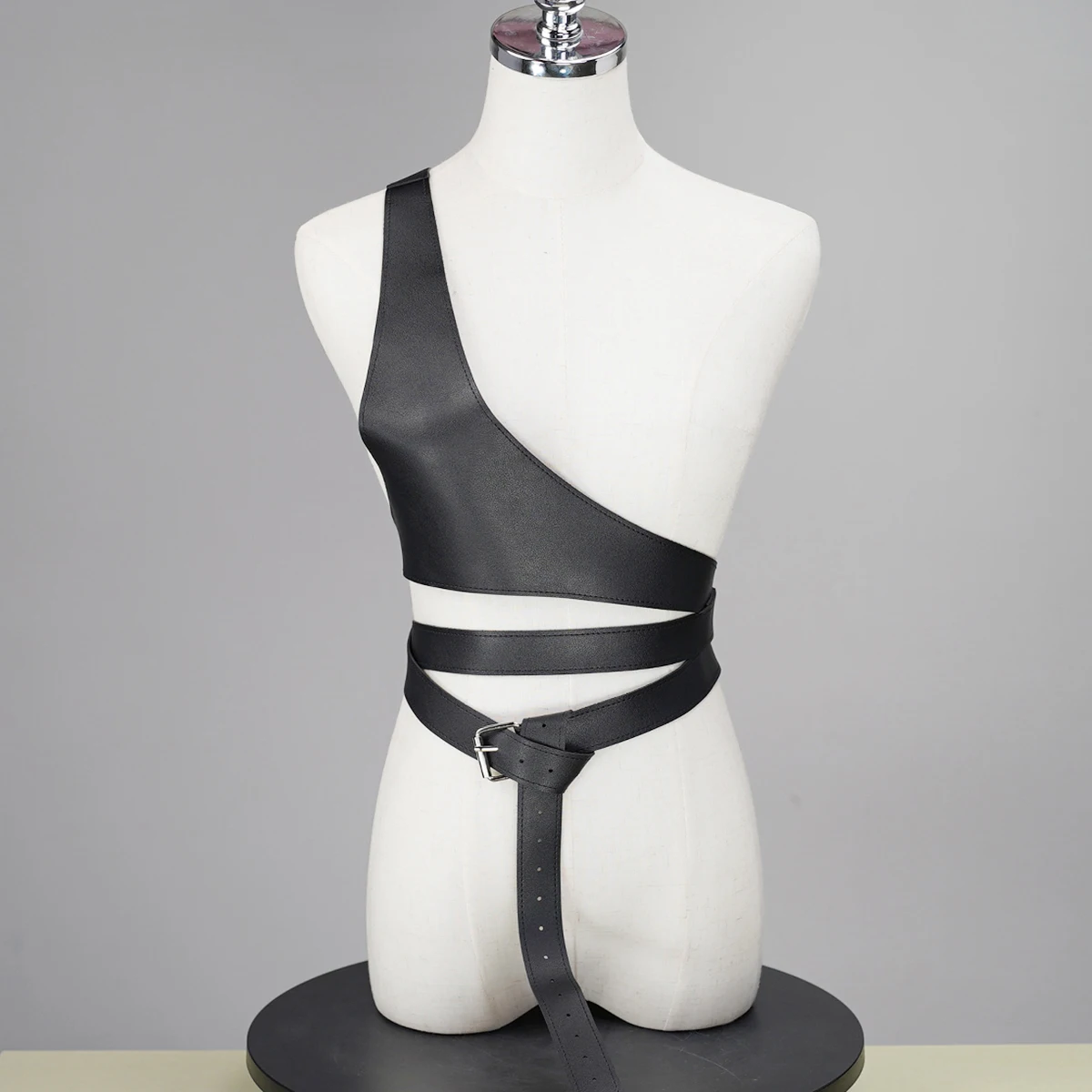 

Black Women's Novelty Strap Fashion Shaper Belt Gothic Side Strap Adjustable Women's Strap PU Leather Belt Strap Buckle Design