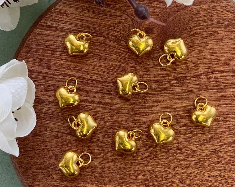 

24k pure gold pendants for women 999 real gold heart shape pendant