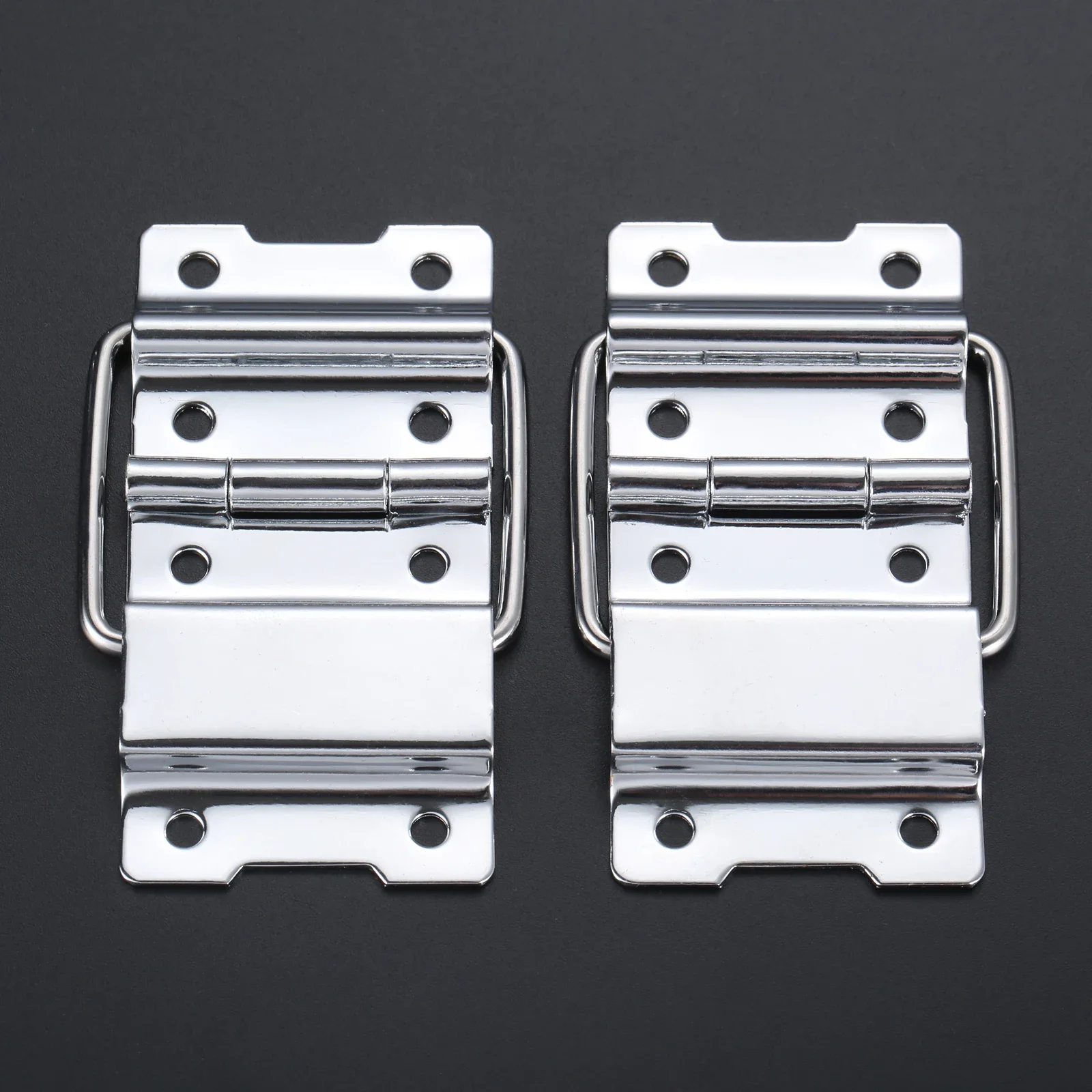 2Pcs Metal 8-Holes Air Flight Case Toolbox Locker Support Hinges Aluminum Luggage Suitcase Cabinet Door Decorative Hinge 71*35mm