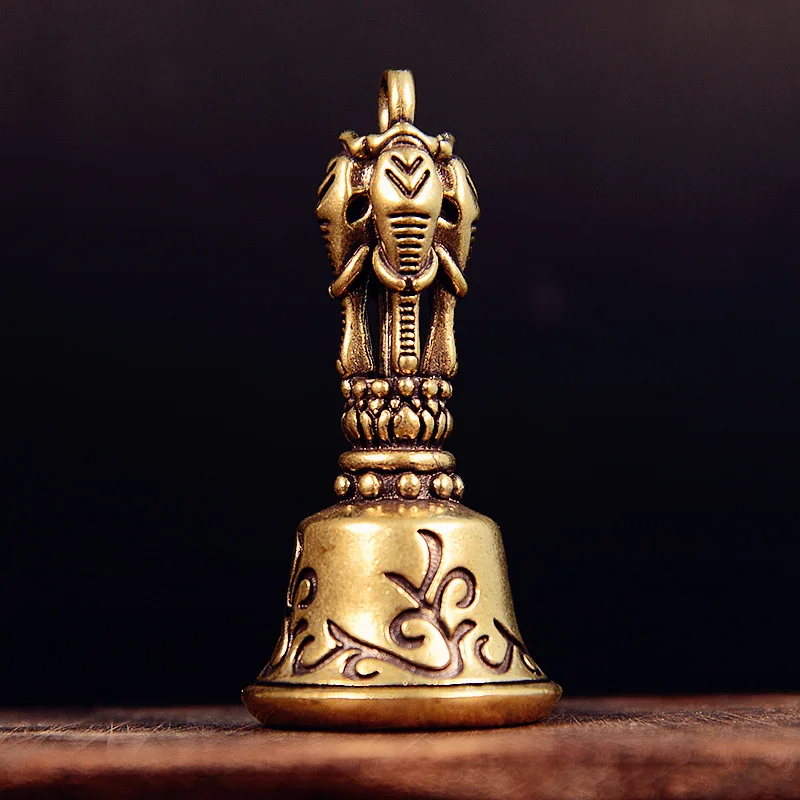 Brass Handmade Bell for Warding Off Evil, Antique Accessory Bell, Classical Demon-Suppressing Bell, Small Hanging Ornament Gift,