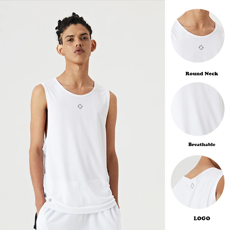 Basketball jerseys Solid color men's vest Outdoor sports sleeveless T-shirt Quick Drying Men's clothing y2k sleeveless shirt man