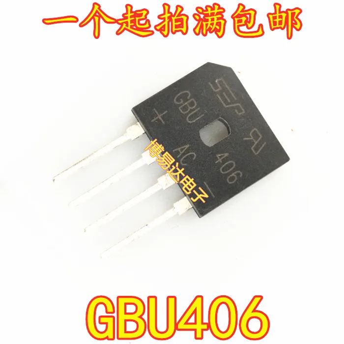 MDD GBU406 4A/600V Flat Bridge Rectifier Stack Glass Passivation