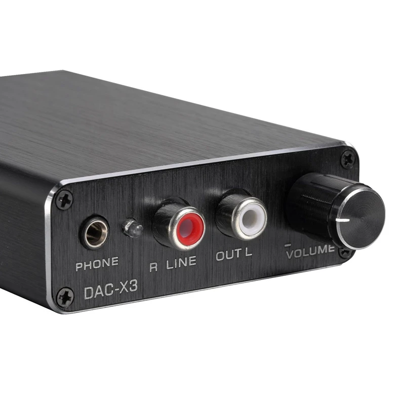 MINI DAC-X3 Fiber Coaxial USB Decoder 24BIT/192Khz 1080P DAC Decoder Headphone Decoder Digital Audio Amplifiers US Plug