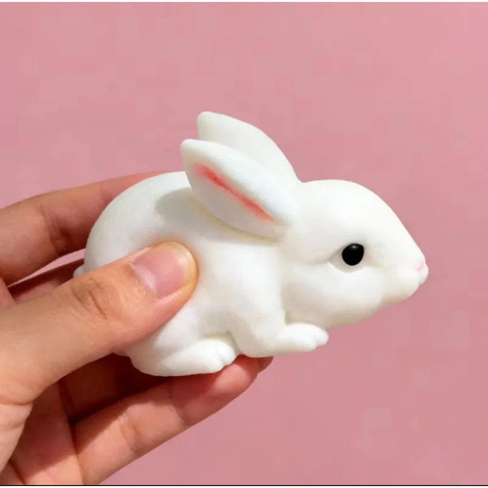 Squishy Niedliches Hasen-Quetschspielzeug Weiches Kawaii Kleines Weißes Kaninchen Fidget-Spielzeug Anti-Stress Handentspannungs-Geschenkspielzeug – Detail 4