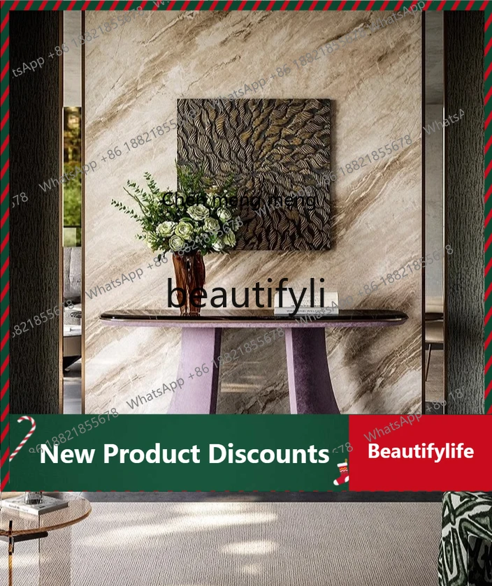 

X Marble Entryway Table for Living Room Villa Against Wall Modern Minimalist Entryway Console