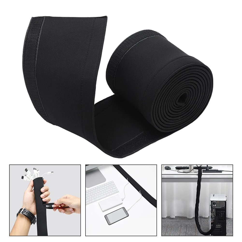 

2 Rolls Winder Wire Cord Organizer Protective Management Wrap Cable Isolation Storage Multiple Lines Child Pet Proof