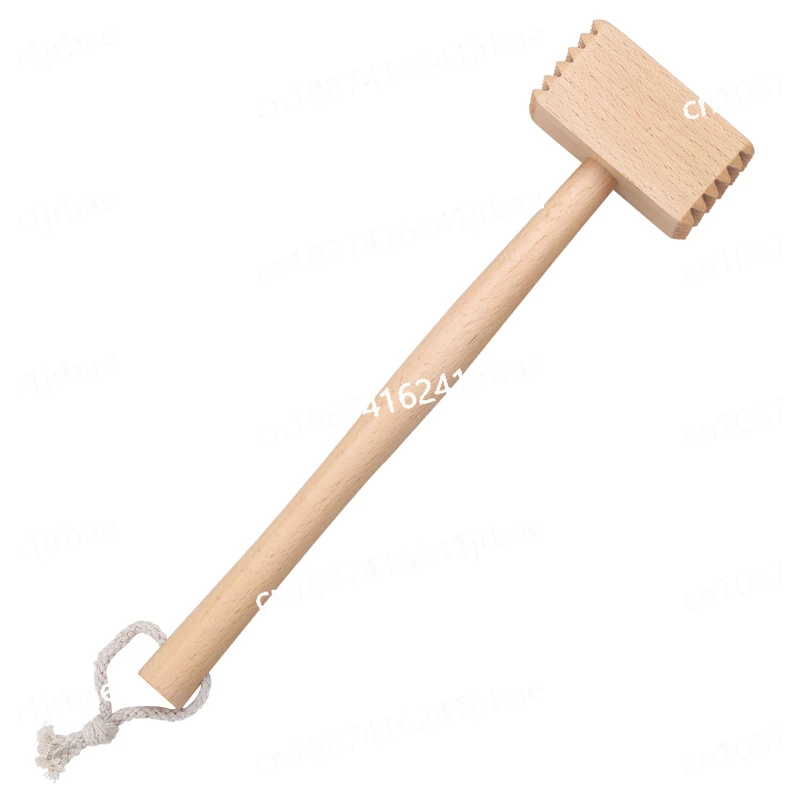 Creative Solid Wood Meat Hammer Double-sided Modern Simple Household Beech Steak Tender Meat Hammer Log Kitchenware with Handle