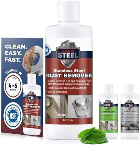 

Stainless Steel Cleaner & Rust Remover – Non-Toxic, Food-Safe, 8.5 oz