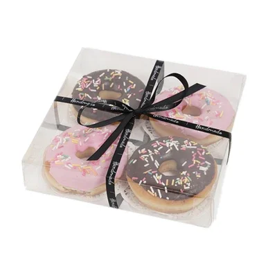 

10pcs Donuts Transparent Package Boxes Birthday Wedding Baby Show Gift Cake Decoration Baking Cookies Supplies