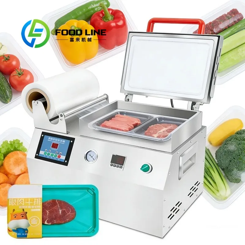 Hot Selling Tray Sealing Machine Food Plastic Containers Tray Vacuum Skin Packing Machine
