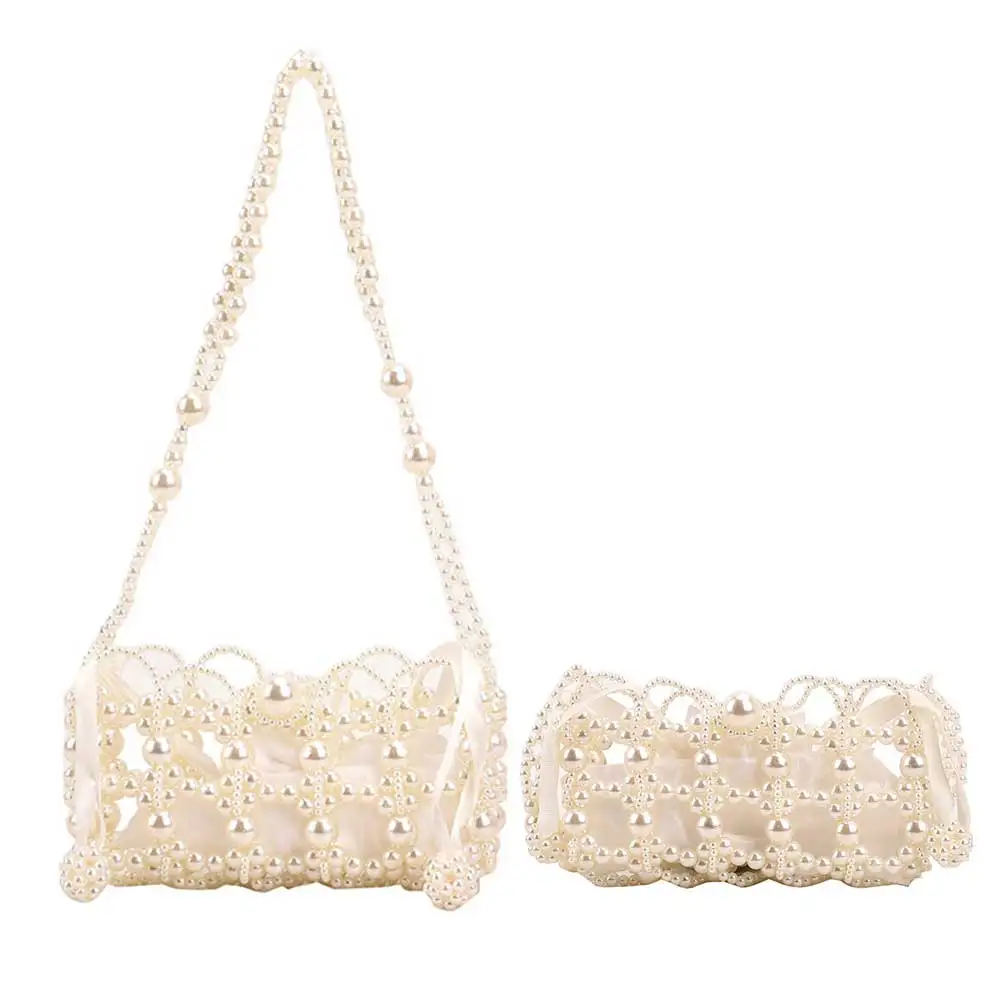 

Beading Underarm Bag Handmade Beaded Women Evening Messenger Bags Retro Pearl Exquisite Elegant Shiny Banquet Party Bag