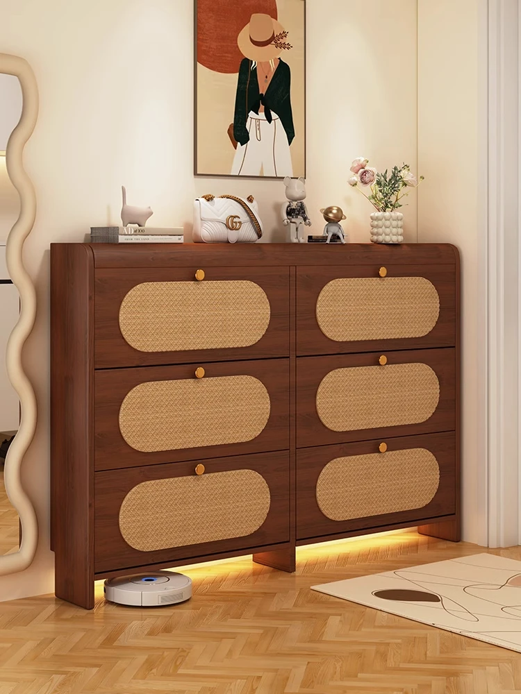 

shoe cabinet household door storage cabinet integrated against the wall entry ultra-thin indoor medieval tipping bucket entrance