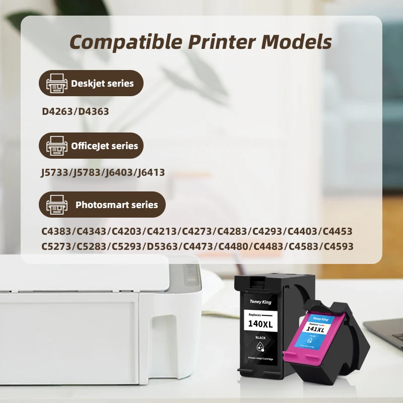 Reemplazo de cartucho de tinta recargado para impresora HP 140, 141 XL, C4283, C4583, C4483, C5283, D5363, Deskjet D4263, D4363, C4480