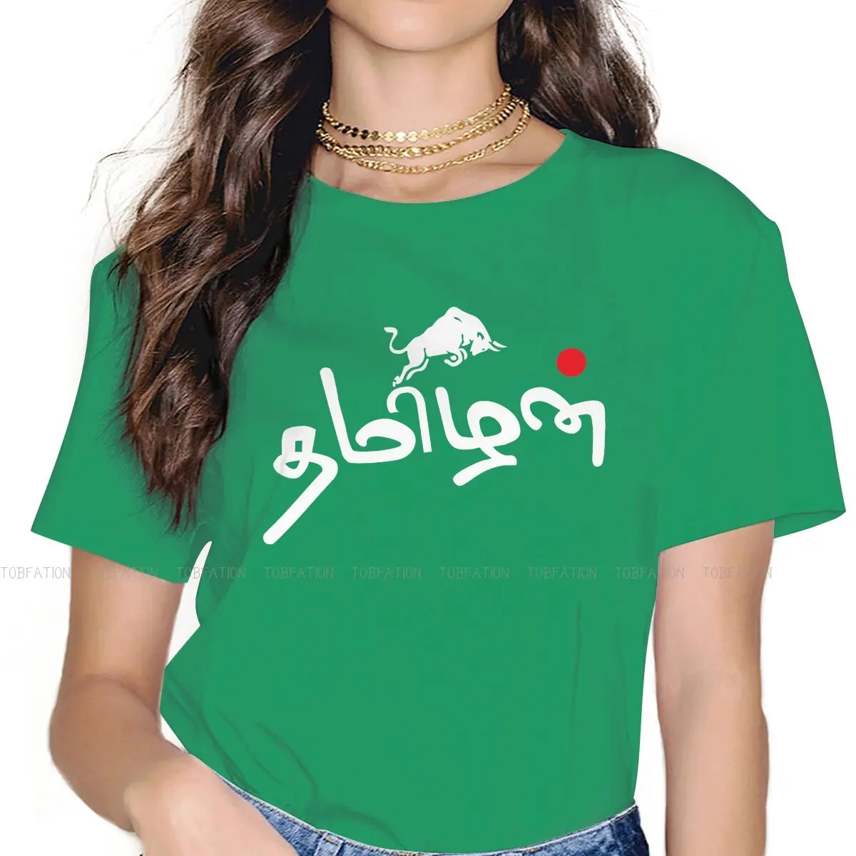 Tamizhanda Pride Tamil Culture Jallikattu  Casual TShirt The Democratic Socialist Republic of Sri Lanka Style T Shirt Girl