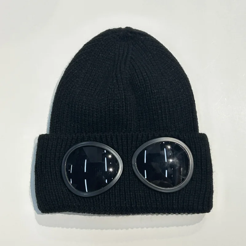 Boné de máscara de esqui tricotado para homens e mulheres, proteção ao ar livre, gorro esportivo, óculos, frio, inverno, quente, homens