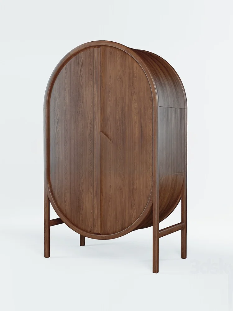 Solid wood walnut wardrobe arched storage cabinet modern simple high cabinet fully equipped large cabinet