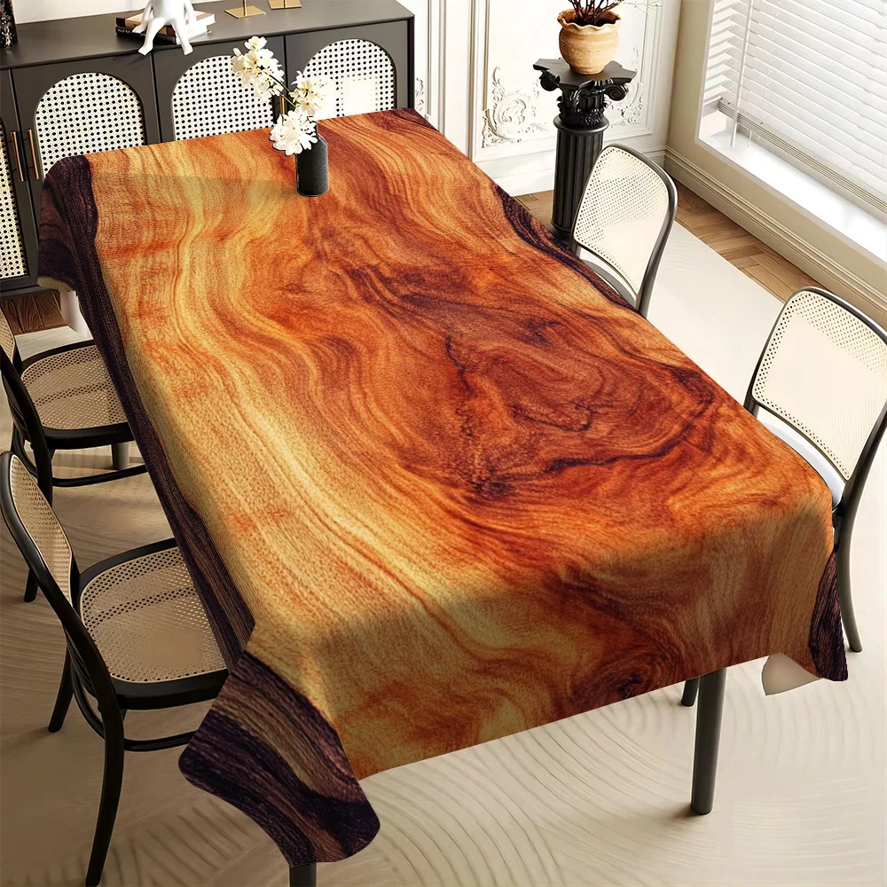 JIT1pc Wood grain pattern printed rectangular and square tablecloths, table runners, coffee tables