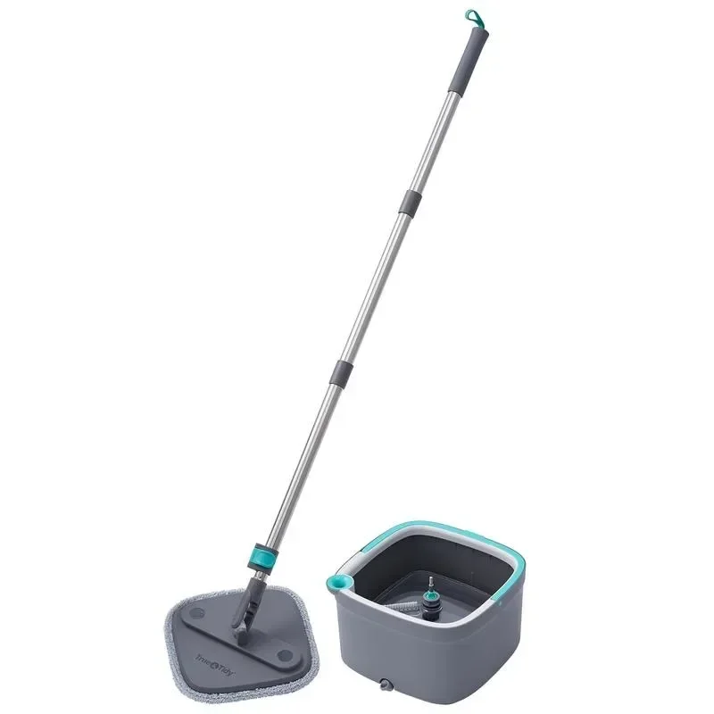 True & Tidy Spin Mop and Bucket System, with Self Separation for Clean and Dirty Water, with Brush, and Thick Microfiber Machine