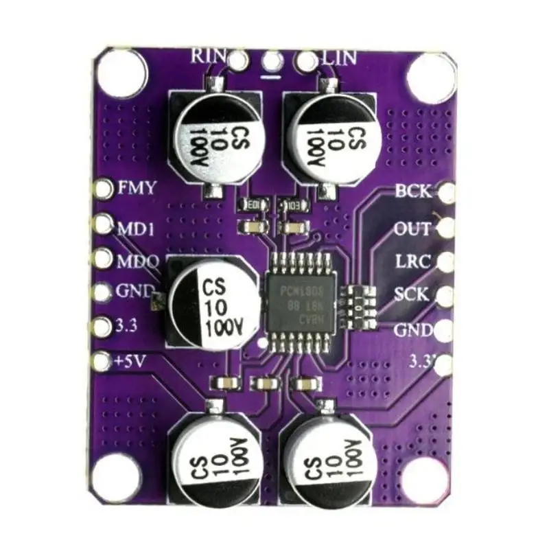 ∘PCM1808 24-bit Low Distortion Audio Amplifier Board 105dB SNR Stereo ADC Module for Audio Equipment Repair