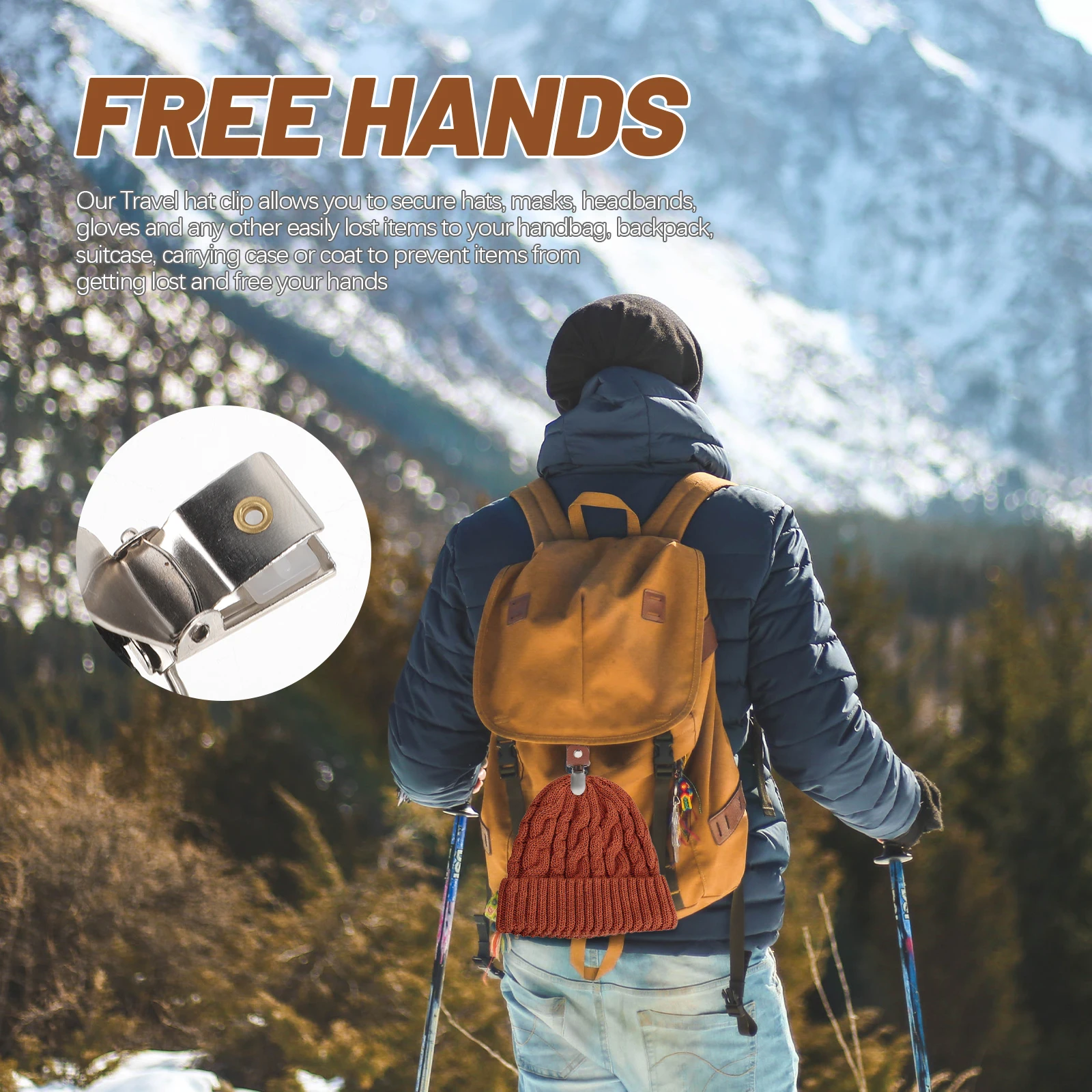 

2Pcs Hat Clips Travel Accessories for Women Hat Holder Clip Outdoor Hiking Camping Handbag Gadget Gadgets for Women